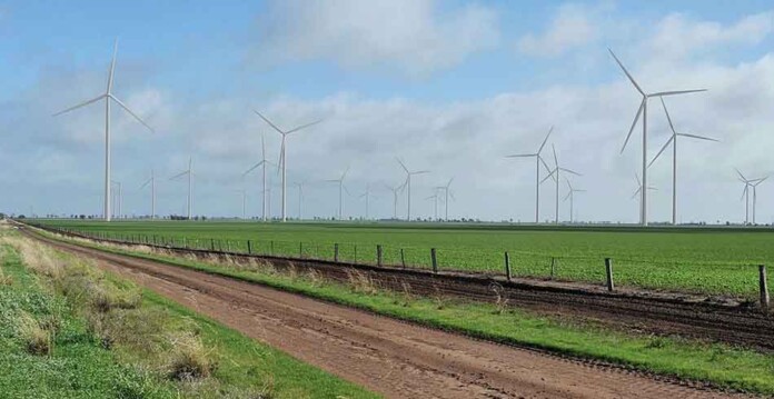 Rendered image of wind turbines at Wimmera Plains wind project